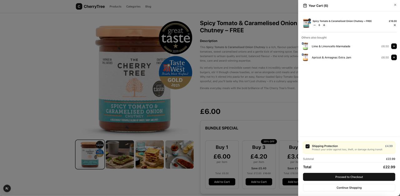 Product & Cart screenshot